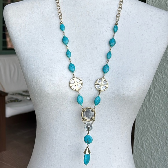 Chico’s Isabella turquoise coin necklace - NWOT - Picture 4 of 9